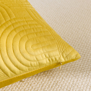 SOGA 2X 30cm Yellow Textured Geometric Pattern Decorative Throw Pillow