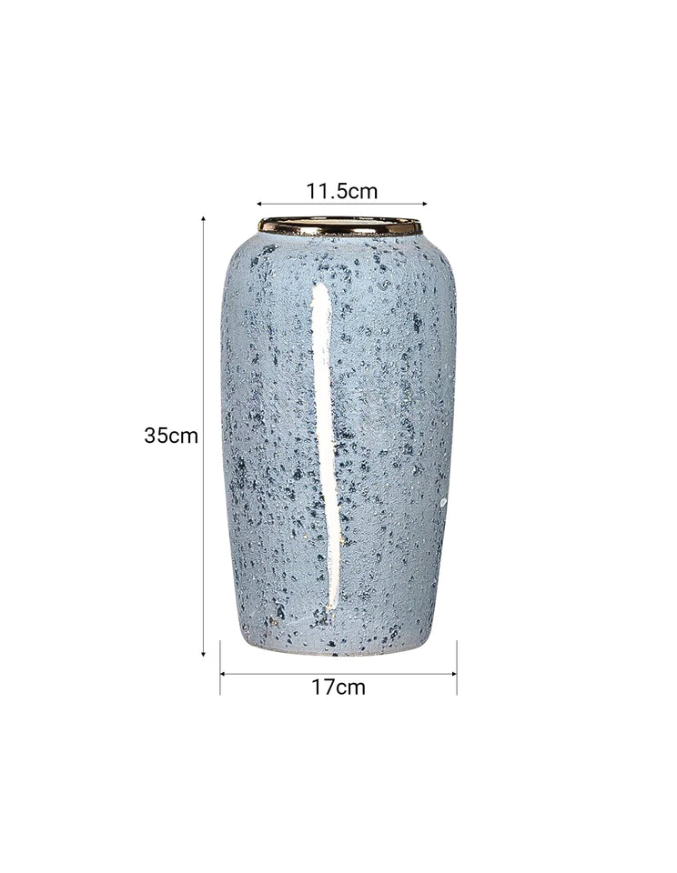 SOGA 35x17cm Grey Large Ceramic Flower Vase Elegant Living Room Home Decor