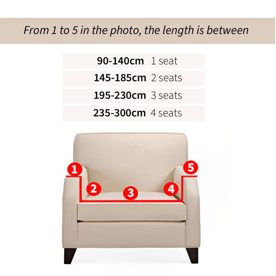 SOGA 2-Seater Leaf Design Sofa Cover Couch Protector High Stretch Lounge Slipcover Home Decor