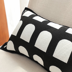 SOGA 2X 30cm Contemporary Black White Geometric Pattern Throw Pillow