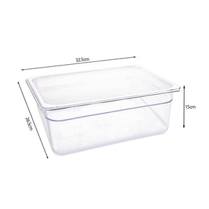 SOGA 150mm Clear Gastronorm GN Pan 1/2 Food Tray Storage