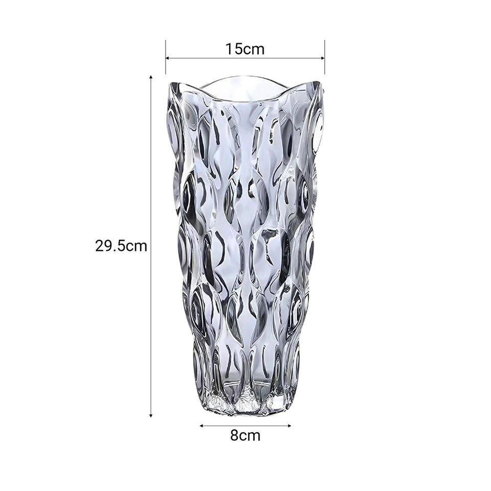 SOGA 30cm Glass Grey Vase Crystal VASE Thick Modern, Home Decor
