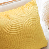 SOGA 50cm Yellow Textured Geometric Pattern Decorative Throw Pillow