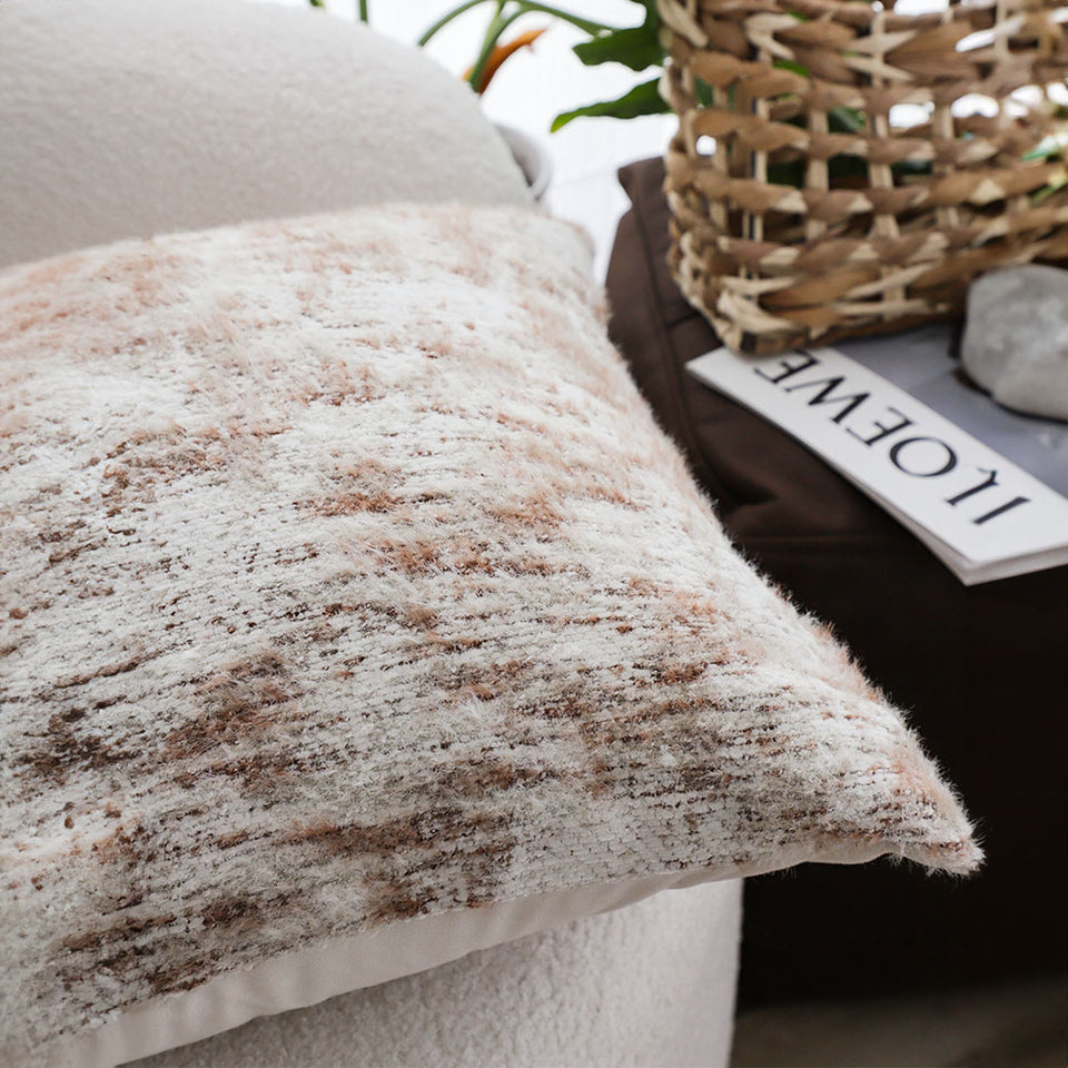 SOGA 50cm Vintage Distressed Textured Woven Square Throw Pillow