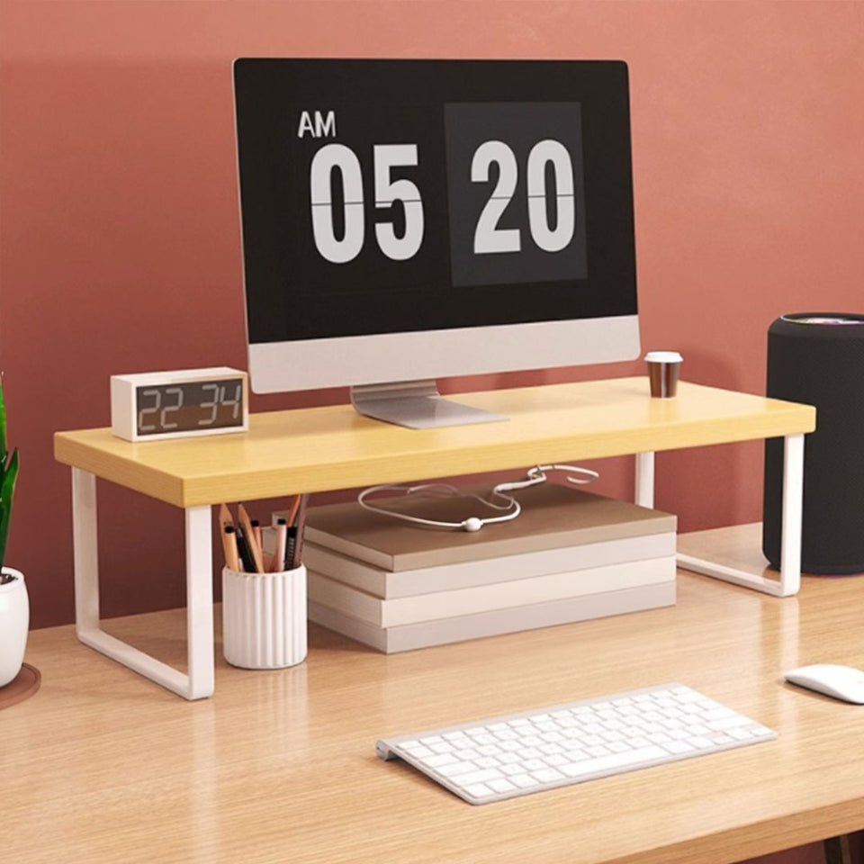 SOGA 50cm Wood Computer Monitor Elevated Stand Desktop Support Station Rack