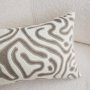 SOGA 2X 30cm Gray White Abstract Swirl Pattern Decorative Throw Pillow