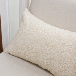 SOGA 2X 30cm Cream Boucle Textured Fluffy Decorative Throw Pillow