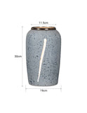 SOGA 30x19cm Grey Medium Ceramic Flower Vase Elegant Living Room Home Decor
