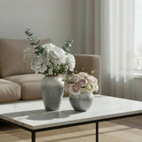 SOGA Home & Living Bundle – White & Grey Ceramic Flower Vases for Elegant Living Room Decor