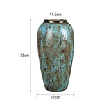 SOGA 35x17cm Light Blue Large Ceramic Flower Vase Elegant Living Room Home Decor
