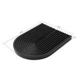 SOGA 32cm Black Ribbed Wooden  - Premium Beech Wood Decorative Tray