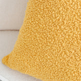 SOGA 2X Boucle Textured Cushion 50cm Mustard Yellow Soft Cozy Decorative Throw Pillow
