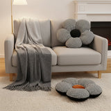 SOGA Home & Living Bundle – Black Flower Floor Pillows & Star Grey Gradient Tassel Blanket