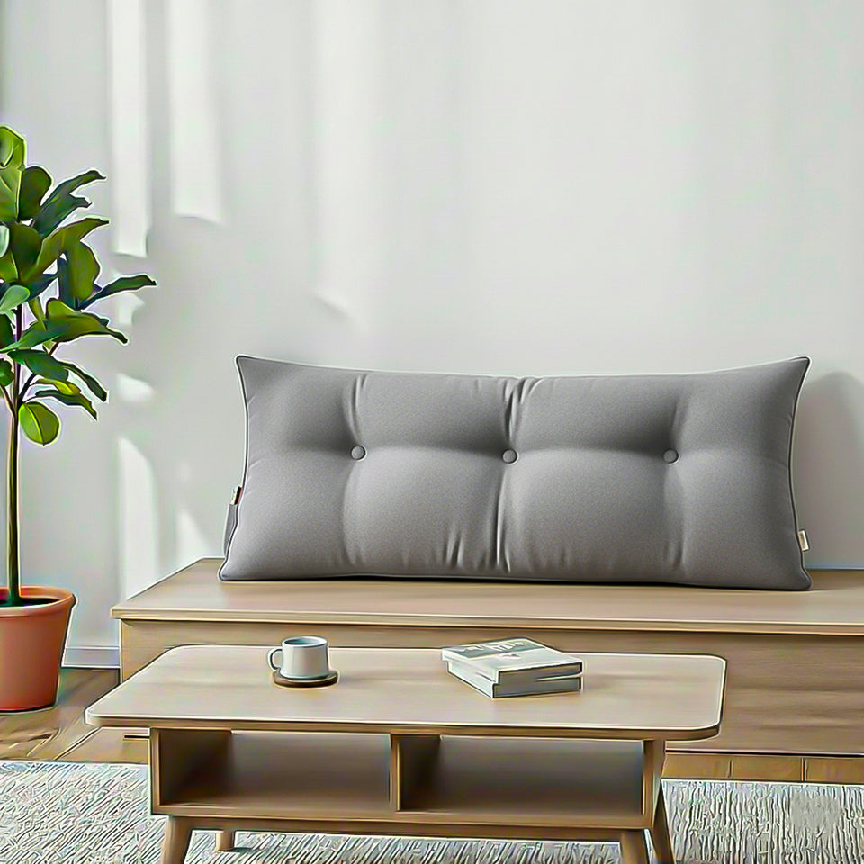 SOGA 4X 100cm Silver Triangular Wedge Bed Pillow Headboard Backrest Bedside Tatami Cushion Home Decor