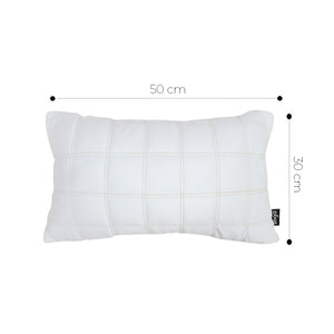 SOGA 2X 30cm White Quilted Grid Pattern Decorative Throw Pillow