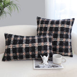 SOGA 2X 35cm Modern Plaid Pattern Blush Pink Gray Decorative Throw Pillow