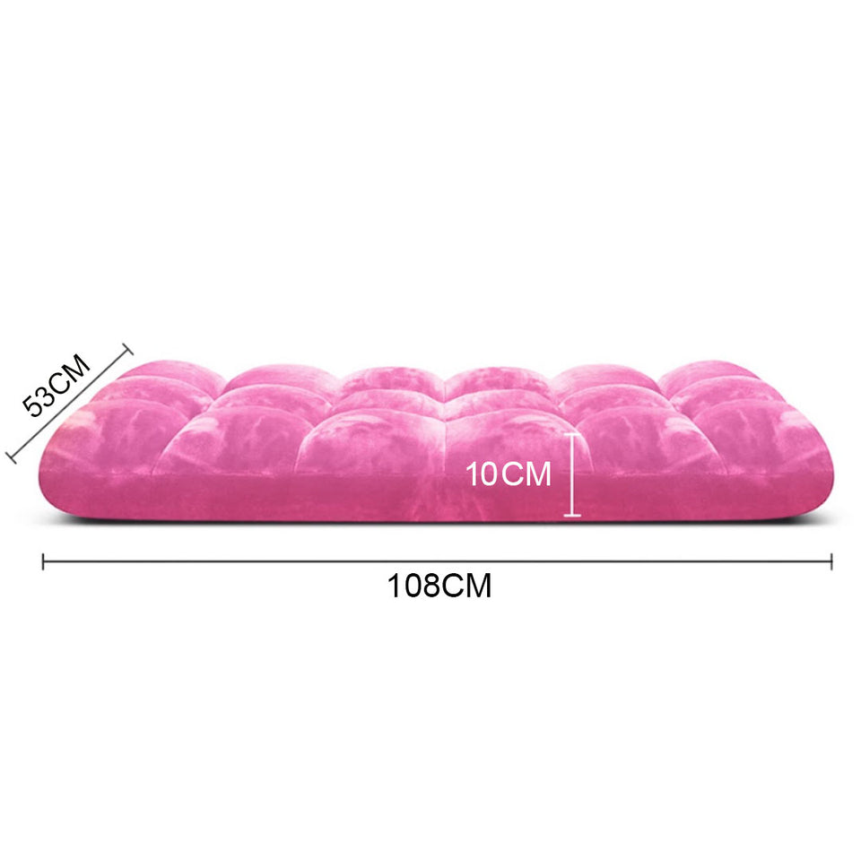 SOGA 2X Floor Recliner Folding Lounge Sofa Futon Couch Folding Chair Cushion Light Pink