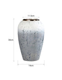 SOGA 30x19cm White and Grey Medium Ceramic Flower Vase Elegant Living Room Home Decor