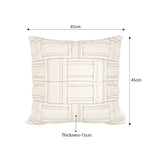 SOGA 2X 45cm Bohemian Cream Tufted Grid Pattern Decorative Throw Pillow