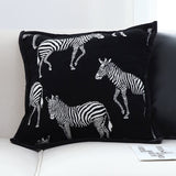 SOGA 2X 50cm Throw Pillow  Black Light Luxury Zebra Square Pillow for Home Decor