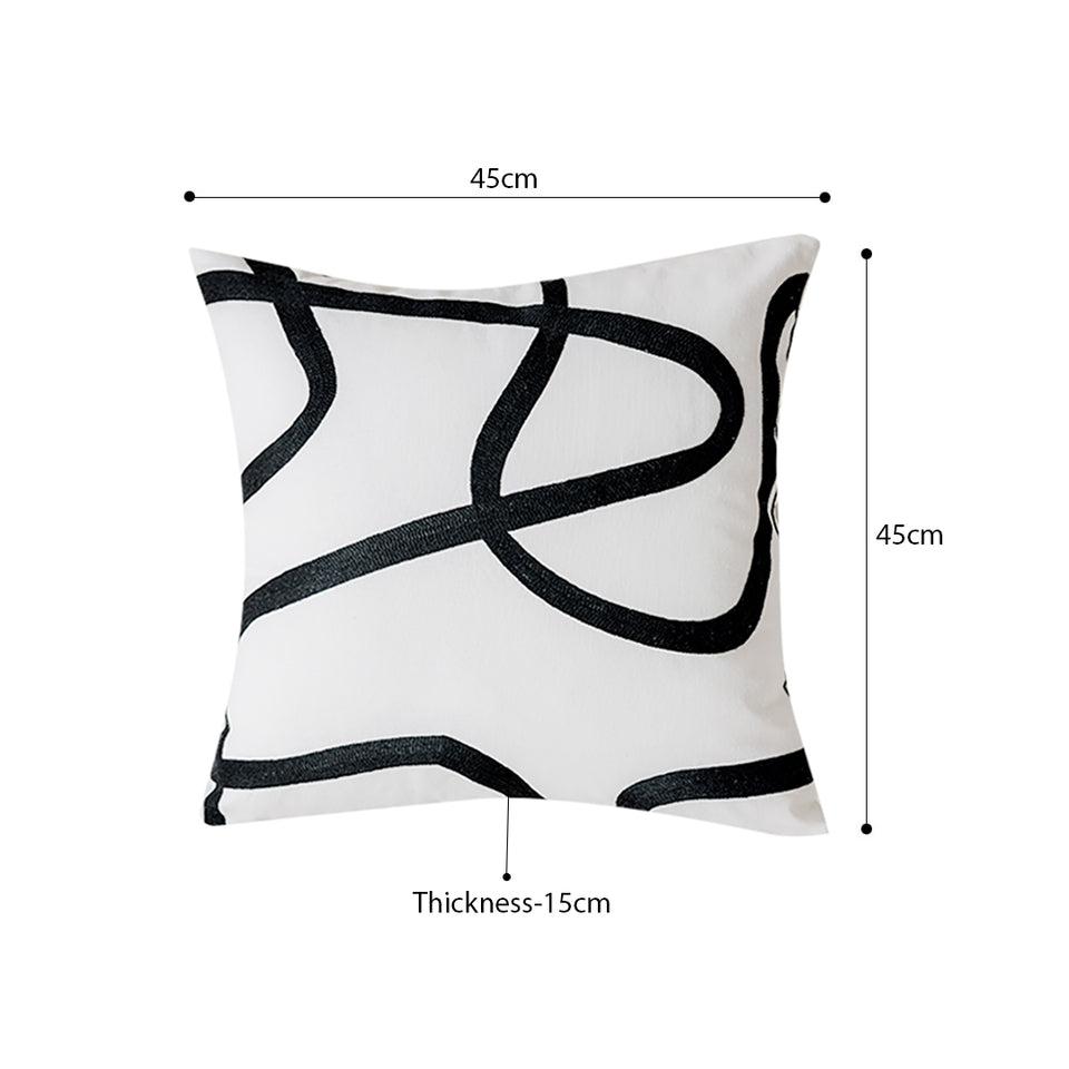 SOGA 2X 45cm Square Modern Minimalist Black Letter Print Decorative Throw Pillow