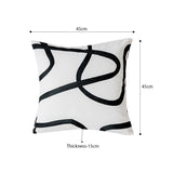 SOGA 2X 45cm Square Modern Minimalist Black Letter Print Decorative Throw Pillow