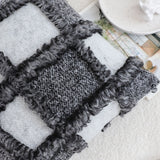 SOGA 2X 50cm Bohemian Gray Fringe Checkerboard Textured Throw Pillow