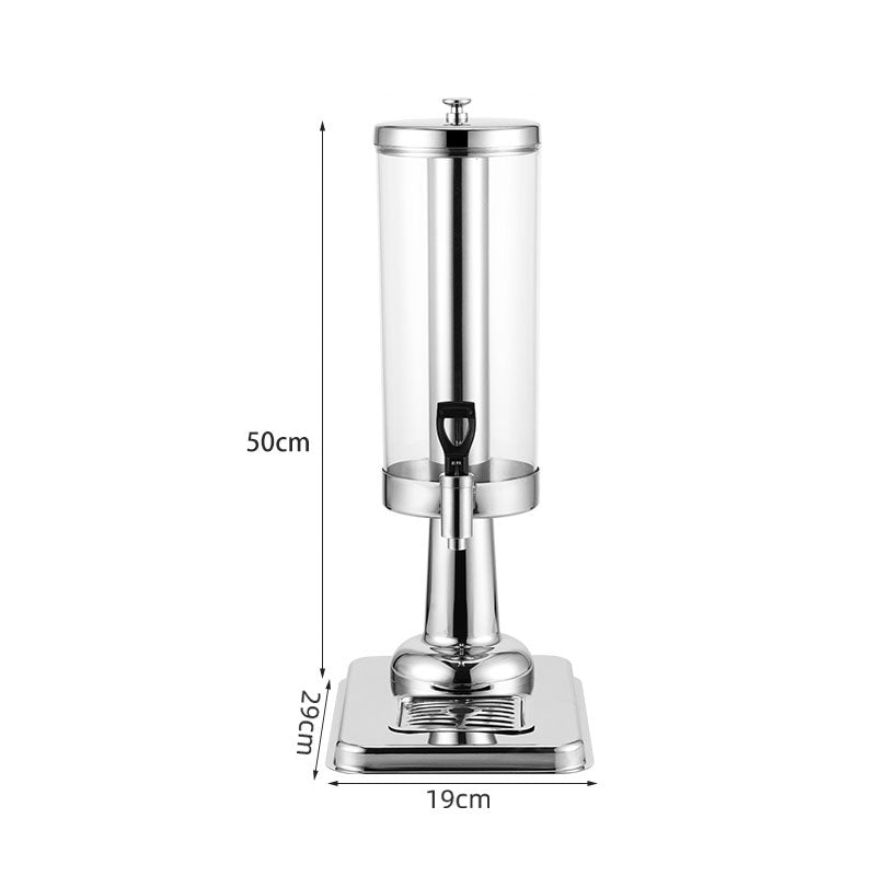 SOGA 2X Single 3L Silver Stainless Steel Beverage Dispenser Ice Cylinder Clear Juicer Hot Cold Water Jug