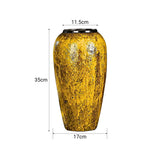 SOGA 35x17cm Yellow Large Ceramic Flower Vase Elegant Living Room Home Decor