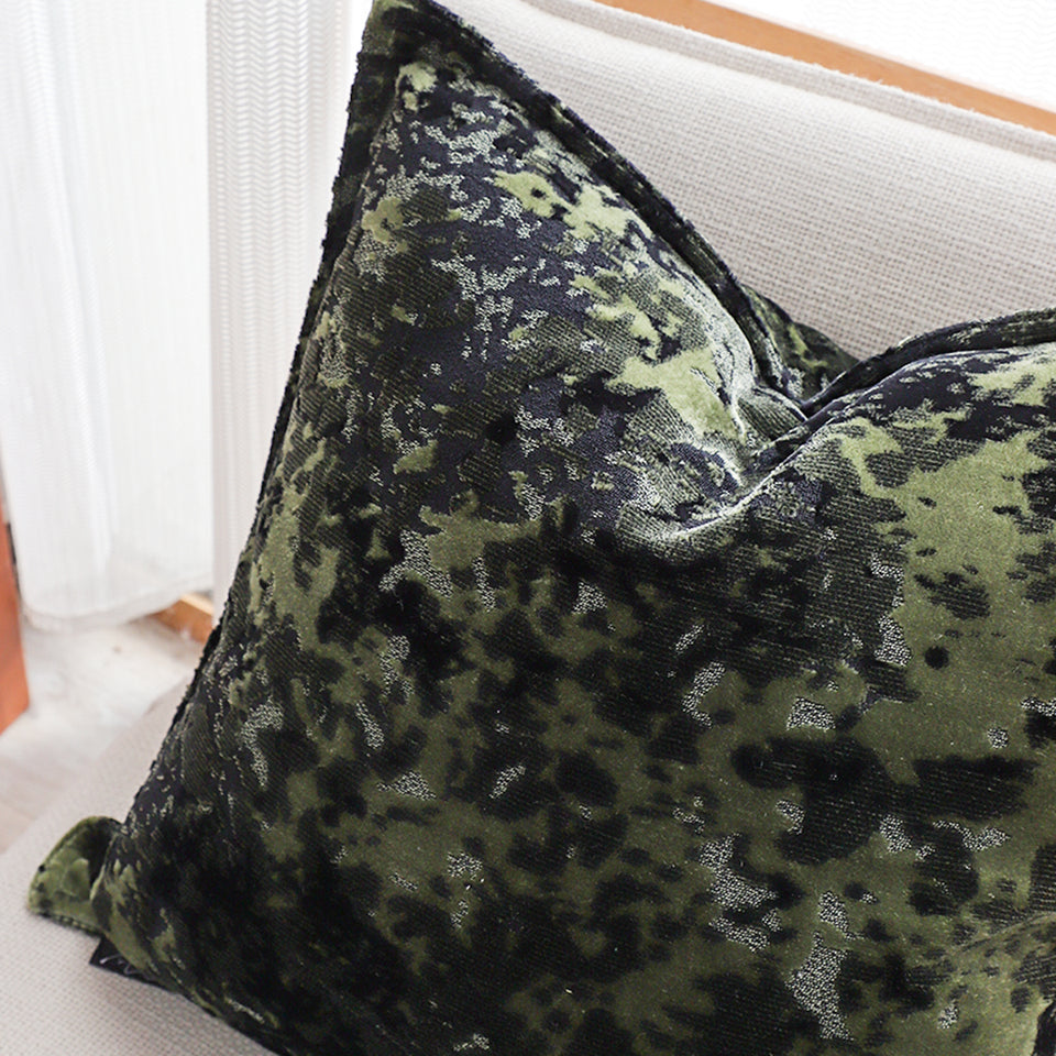 SOGA 2X 50cm Forest Green Crushed Velvet Decorative Throw Pillow