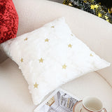 SOGA 45cm Celestial Cream Textured Gold Star Pattern Throw Pillow