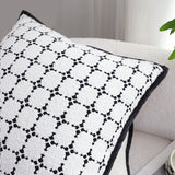 SOGA 50cm Moroccan Black Cross Pattern Black Trim Decorative Throw Pillow