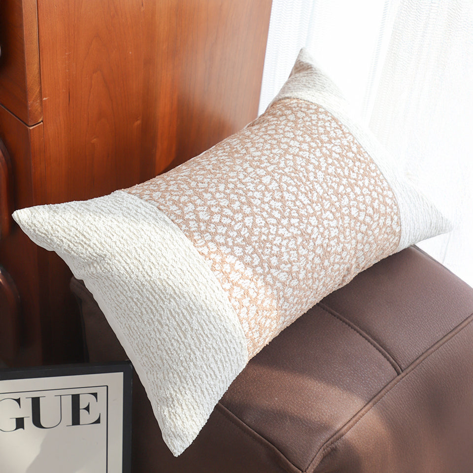 SOGA 35cm Modern Beige Color Block Textured Decorative Throw Pillow