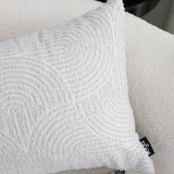 SOGA 2X 35cm Throw Pillow Off White Lumbar Embroidered Decorative Cover Stitch for Home Decor