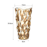 SOGA 29.8cm Golden Amber Glass Crystal Vase Elegant Modern Home Decor