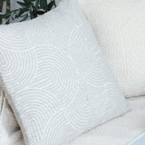 SOGA 2X 50cm Throw Pillow Off White Lumbar Embroidered Decorative Cover Stitch for Home Decor