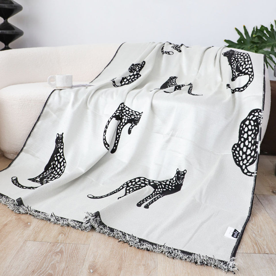 SOGA One-seater White Sofa Cover Leopard Print 130x180cm Polyester