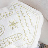 SOGA 40x45cm Festive White Christmas House Shaped Holiday Throw Pillow