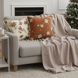 SOGA Home & Living Bundle – French Vintage Butterfly Tassel Pillows & Misty Beige Blanket