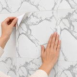 SOGA Peel & Stick Floor and Wall Tiles 30 x 30cm 10 Pack White Grey Faux Marble