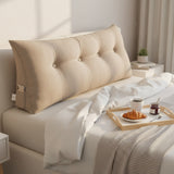 SOGA 2X 120cm Beige Triangular Wedge Bed Pillow Headboard Backrest Bedside Tatami Cushion Home Decor