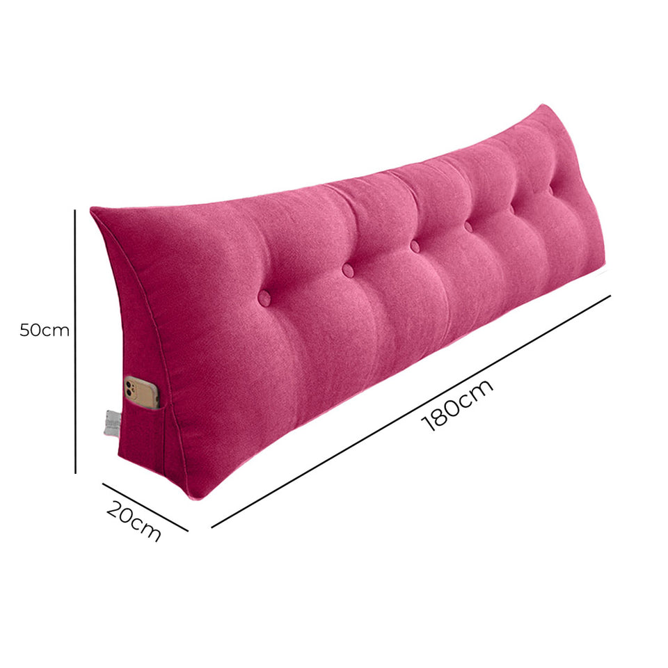 SOGA 4X 180cm Crabapple Red Triangular Wedge Bed Pillow Headboard Backrest Bedside Tatami Cushion Home Decor