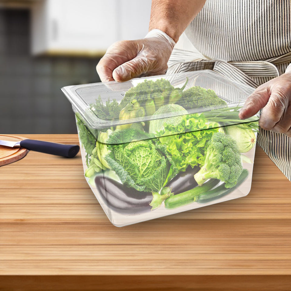 SOGA 6-Pack 200mm Clear Gastronorm 1/2 GN Pans with Lids