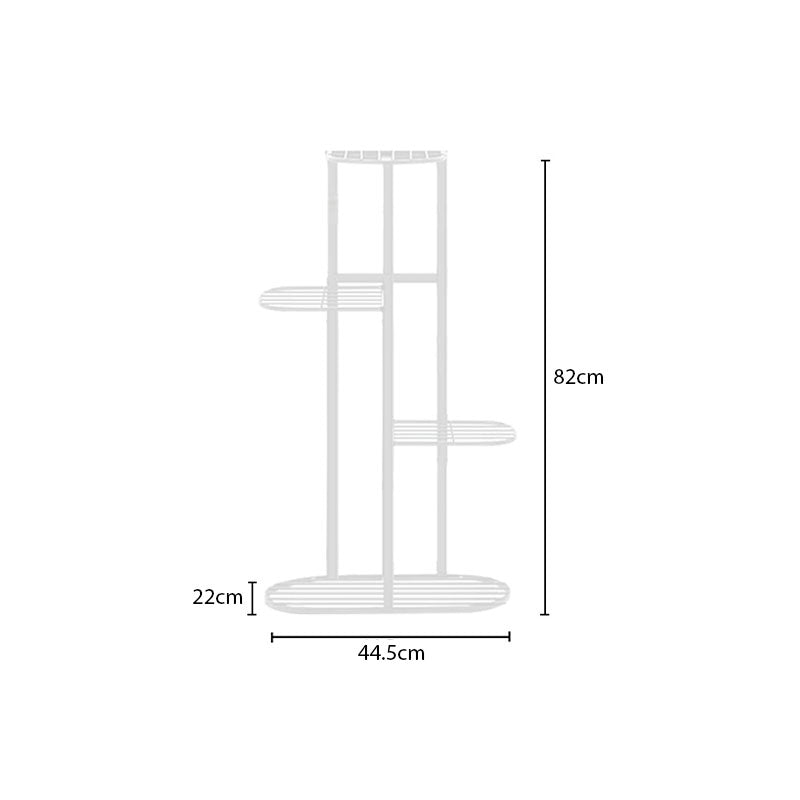 SOGA 2-Pack 4-Tier 5-Pot White Metal Plant Rack Flowerpot Display Stand