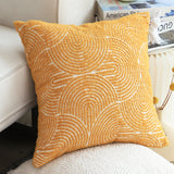 SOGA 50cm Mustard Yellow Throw Pillow Geometric Indoor and Outdoor Corded for Home Decor