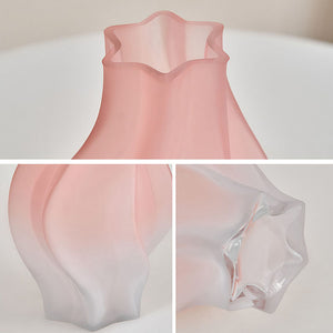 SOGA 24cm Pink Glass Vase Art Blown Hand Flower Tall Vintage Art Vases