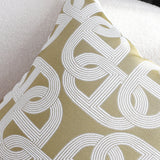 SOGA 2X 50cm Artistic Olive Green White Geometric Pattern Throw Pillow