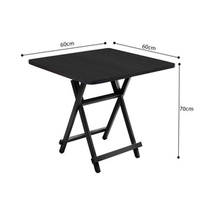 SOGA 2X Black Dining Table Portable Square Surface Space Saving Folding Desk Home Decor