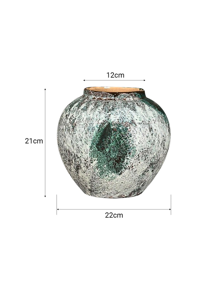 SOGA 21x22cm Green Small Ceramic Flower Vase Elegant Living Room Home Decor