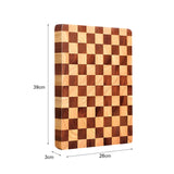 SOGA 39cm Premium Checkered Pattern Wooden Multi-Wood Cutting Board